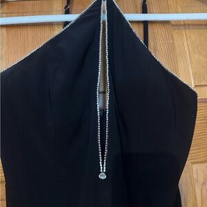 Elegant Black Dress with Rhinestone Detailing